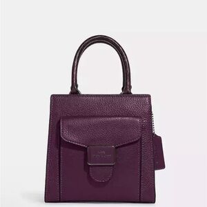 NWT Coach Mini Pepper Pebble Leather Crossbody Bag CC884 Boysenberry